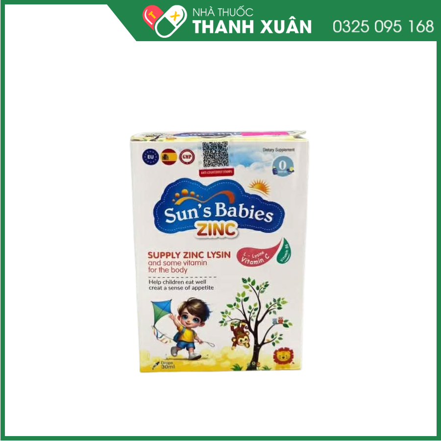 Sun’s Babies Zinc hỗ trợ ăn ngon tăng cường sức đề kháng